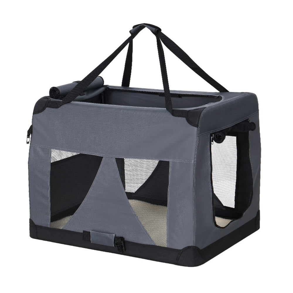 i.Pet Pet Carrier Soft Crate Dog Cat Travel 82x58CM Portable Foldable Car XL - NuSea